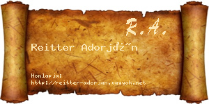 Reitter Adorján névjegykártya